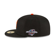 Load image into Gallery viewer, San Francisco Giants New Era MLB 59Fifty 5950 Fitted Cap Hat Team Color Black Crown/Visor Orange Logo 2002 World Series Side Patch Gray UV