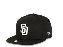 Load image into Gallery viewer, New Era MLB 9Fifty 950 Snapback San Diego Padres Cap Hat Black Crown White Logo 50th Anniversary Side Patch Black UV