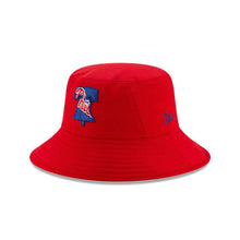 Load image into Gallery viewer, Philadelphia Phillies New Era MLB Bucket Cap Hat Red Crown/Visor Team Color Logo 2020 Batting Practice