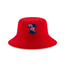 Load image into Gallery viewer, Philadelphia Phillies New Era MLB Bucket Cap Hat Red Crown/Visor Team Color Logo 2020 Batting Practice