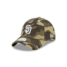 Load image into Gallery viewer, (Women) San Diego Padres New Era MLB 9TWENTY 920 Adjustable Cap Hat Camo (Desert) Crown/Visor White Logo
