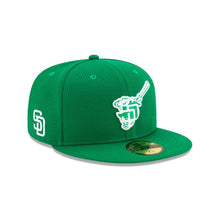 Load image into Gallery viewer, San Diego Padres New Era MLB 59FIFTY 5950 Fitted Cap Hat Green Crown/Visor White/Green Friar Logo