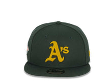Load image into Gallery viewer, Oakland A's Athletics New Era MLB 9Fifty 950 Snapback Cap Hat Team Color Green Crown/Visor Yellow Logo 1989 World Series Side Patch Gray UV