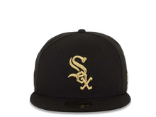 Load image into Gallery viewer, Chicago White Sox New Era MLB 59FIFTY 5950 Fitted Cap Hat Black Crown/Visor Metallic Gold Logo