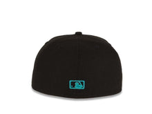 Load image into Gallery viewer, San Diego Padres New Era MLB 59FIFTY 5950 Fitted Cap Hat Black Crown/Visor Aqua Logo