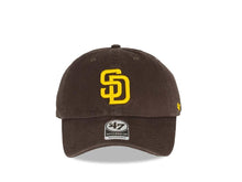 Load image into Gallery viewer, San Diego Padres '47 MLB Clean Up Adjustable Cap Hat Dark Brown Crown/Visor Yellow Logo