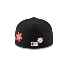 Load image into Gallery viewer, Chicago White Sox New Era MLB 59Fifty 5950 Fitted Cap Hat Black Crown/Visor White Team Color Logo Pink UV (Chain Stitch Floral)