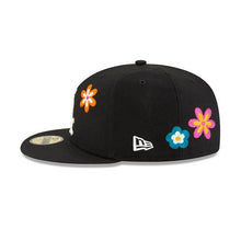Load image into Gallery viewer, Chicago White Sox New Era MLB 59Fifty 5950 Fitted Cap Hat Black Crown/Visor White Team Color Logo Pink UV (Chain Stitch Floral)