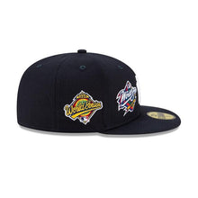 Load image into Gallery viewer, New York Yankees New Era MLB 59Fifty 5950 Fitted Cap Hat Navy Crown/Visor White Logo with Multiple World Series Patches (World Champions)