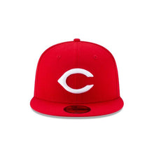 Load image into Gallery viewer, Cincinnati Reds New Era MLB 59Fifty 5950 Fitted Cap Hat Team Color Red Crown/Visor White Logo 1990 World Series Side Patch Gray UV