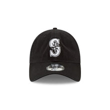 Load image into Gallery viewer, Seattle Mariners New Era MLB 9TWENTY 920 Adjustable Cap Hat Black Crown/Visor White/Black Logo with SD side Patch