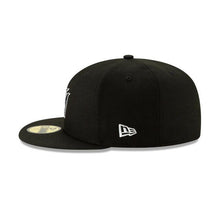 Load image into Gallery viewer, Miami Marlins New Era MLB 59FIFTY 5950 Fitted Cap Hat Black Crown/Visor Black/White Logo