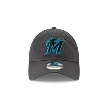 Load image into Gallery viewer, Miami Marlins New Era MLB 9TWENTY 920 Adjustable Cap Hat Dark Gray Crown/Visor Black/Teal Logo