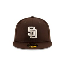 Load image into Gallery viewer, (Youth) San Diego Padres New Era MLB 59FIFTY 5950 Fitted Cap Hat Brown Crown/Visor Gray/White Logo