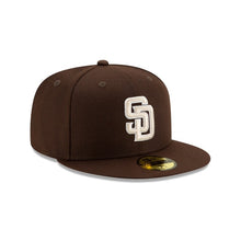 Load image into Gallery viewer, (Youth) San Diego Padres New Era MLB 59FIFTY 5950 Fitted Cap Hat Brown Crown/Visor Gray/White Logo