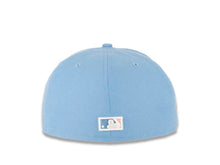 Load image into Gallery viewer, San Diego Padres New Era MLB 59FIFTY 5950 Fitted Cap Hat Sky Blue Crown/Visor White/Pink Logo 50th Anniversary Side Patch Pink UV