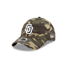 Load image into Gallery viewer, San Diego Padres New Era MLB 9TWENTY 920 Adjustable Cap Hat Camo (Desert) Crown/Visor White Logo Salute to Service Side Patch