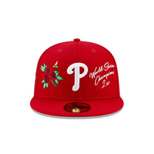 Load image into Gallery viewer, Philadelphia Phillies New Era MLB 59FIFTY 5950 Fitted Cap Hat Red Crown/Visor White Logo with Multiple Patches (World Series Champion)