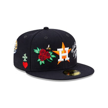 Load image into Gallery viewer, Houston Astros New Era MLB 59FIFTY 5950 Fitted Cap Hat Navy Crown/Visor Team Color Logo with Multiple Patches (World Series Champion)