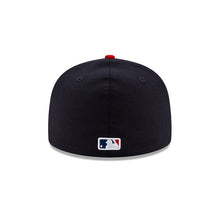 Load image into Gallery viewer, Atlanta Braves New Era MLB 59FIFTY 5950 Fitted Cap Hat Navy Crown Red Visor White Logo with 1995 World Series Side Patch Green Paisley UV