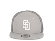 Load image into Gallery viewer, San Diego Padres New Era MLB 9FIFTY 950 Mesh Trucker Snapback Cap Hat Gray Crown/Visor White Logo