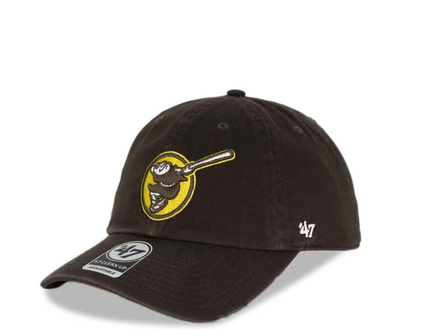 Men's 47 Brand San Diego Padres MLB Home Clean Up Strapback Baseball Cap Dad Hat: Size: Adjustable Brown