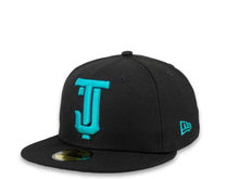 Load image into Gallery viewer, New Era Mexican Baseball League 59Fifty 5950 Fitted Tijuana Toros Cap Hat Black Crown Aqua Logo Black UV