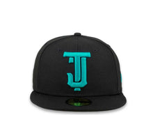 Load image into Gallery viewer, New Era Mexican Baseball League 59Fifty 5950 Fitted Tijuana Toros Cap Hat Black Crown Aqua Logo Black UV