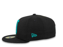 Load image into Gallery viewer, New Era Mexican Baseball League 59Fifty 5950 Fitted Tijuana Toros Cap Hat Black Crown Aqua Logo Black UV