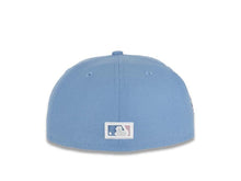 Load image into Gallery viewer, San Diego Padres New Era MLB 59FIFTY 5950 Fitted Cap Hat Sky Blue Crown/Visor White/Pink Logo 1998 World Series Side Patch