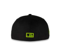 Load image into Gallery viewer, New Era MLB 59Fifty 5950 Fitted San Diego Padres Cap Hat Black Crown Lime Green Logo 50th Anniversary Side Patch Lime Green UV