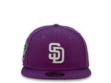 Load image into Gallery viewer, New Era MLB 9Fifty 950 Snapback San Diego Padres Cap Hat Dark Purple Crown White Logo Go Padres Side Patch Pink UV
