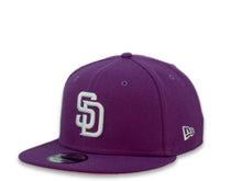 Load image into Gallery viewer, New Era MLB 9Fifty 950 Snapback San Diego Padres Cap Hat Dark Purple Crown White Logo Go Padres Side Patch Pink UV