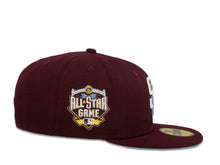 Load image into Gallery viewer, San Diego Padres New Era MLB 59Fifty 5950 Fitted Cap Hat Maroon Crown White/Sky Blue Logo 2016 All-Star Game Side Patch Sky Blue UV