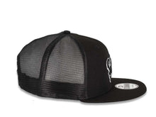 Load image into Gallery viewer, San Diego Padres New Era MLB 9FIFTY 950 Mesh Trucker Snapback Cap Hat Black Crown/Visor Black/White Friar Logo