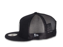 Load image into Gallery viewer, San Diego Padres New Era MLB 9FIFTY 950 Mesh Trucker Snapback Cap Hat Black Crown/Visor Black/White Logo