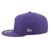 Load image into Gallery viewer, New Era MLB 59Fifty 5950 Fitted San Diego Padres Cap Hat Light Purple Crown White Logo Go Padres Side Patch Sky Blue UV