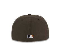 Load image into Gallery viewer, San Diego Padres New Era MLB 59FIFTY 5950 Fitted Cap Hat Brown Crown/Visor Brown/White/Orange Retro Logo 1992 All-Star Game Side Patch