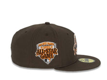 Load image into Gallery viewer, San Diego Padres New Era MLB 59FIFTY 5950 Fitted Cap Hat Brown Crown/Visor Brown/White/Orange Retro Logo 1992 All-Star Game Side Patch