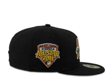 Load image into Gallery viewer, New Era MLB 59Fifty 5950 Fitted San Diego Padres Cap Hat Black Crown Brow/White/Yellow/Orage Cooperstown Retro Logo 2016 All-Star Game Side Patch Gray UV
