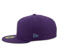 Load image into Gallery viewer, New Era MLB 59Fifty 5950 Fitted San Diego Padres Cap Hat Dark Purple Crown White Logo 2016 All-Star Game Side Patch Sky Blue UV