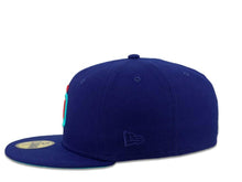 Load image into Gallery viewer, New Era MLB 59Fifty 5950 Fitted San Diego Padres Cap Hat Dark Royal Crown Flame Red/Blue Logo 2016 All-Star Game Side Patch Blue UV