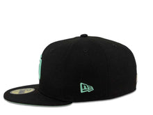 Load image into Gallery viewer, New Era MLB 59Fifty 5950 Fitted San Diego Padres Cap Hat Black Crown Mint Logo 1998 World Series Side Patch Mint UV