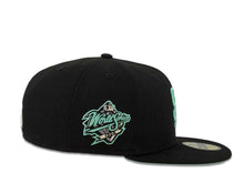 Load image into Gallery viewer, New Era MLB 59Fifty 5950 Fitted San Diego Padres Cap Hat Black Crown Mint Logo 1998 World Series Side Patch Mint UV