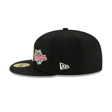 Load image into Gallery viewer, Los Angeles Dodgers New Era MLB 59Fifty 5950 Fitted Hat Black Crown/Visor White Logo with World Series Champions 1988 Patches Gray UV