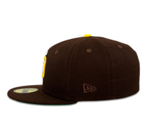 Load image into Gallery viewer, San Diego Padres New Era MLB 59Fifty 5950 Fitted Cap Hat Dark Brown Crown/Visor White/Yellow Logo 2016 All-Star Game Side Patch Green UV