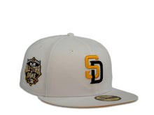 Load image into Gallery viewer, San Diego Padres New Era MLB 59Fifty 5950 Fitted Cap Hat White Crown Yellow/Dark Brown Logo 2016 All-Star Game Side Patch Yellow UV