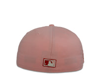 Load image into Gallery viewer, San Diego Padres New Era MLB 59Fifty 5950 Fitted Cap Hat Pink Crown White Cooperstown Retro Logo 1984 World Series Side Patch Red UV