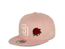 Load image into Gallery viewer, San Diego Padres New Era MLB 9FIFTY 950 Snapback Cap Hat Pink Crown/Visor White  Logo with Rose 50th Anniversary Side Patch