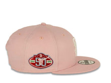 Load image into Gallery viewer, San Diego Padres New Era MLB 9FIFTY 950 Snapback Cap Hat Pink Crown/Visor White  Logo with Rose 50th Anniversary Side Patch